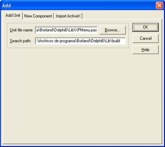 AjpdSoft Instalar componentes Delphi - Add file XPMenu.pas